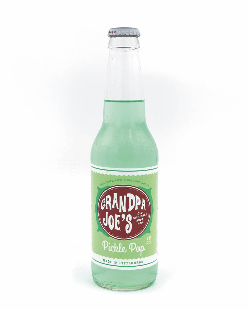 Grandpa Joe's Pickle Soda, 12oz Glass Bottle 12ct