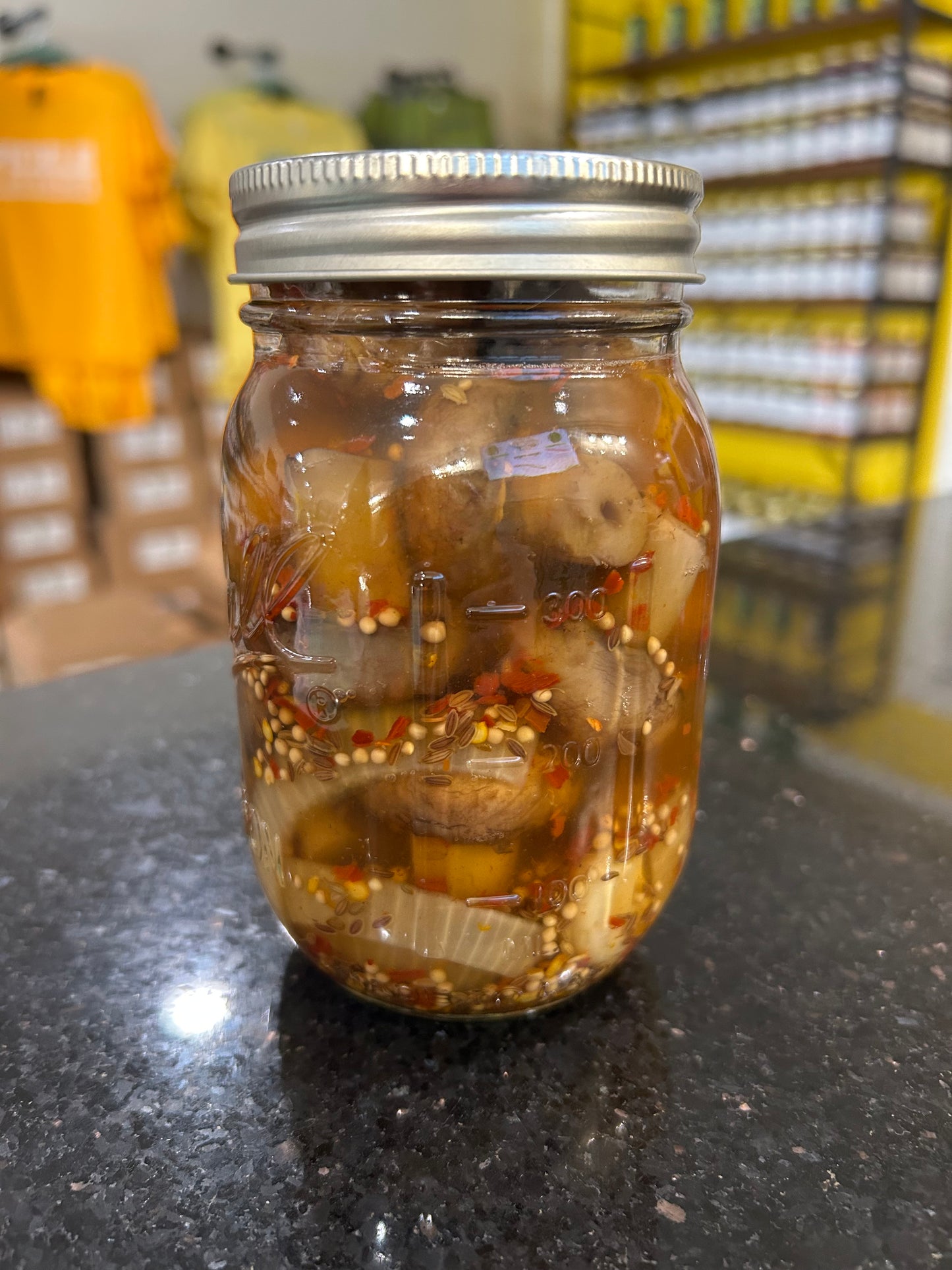 Saltgrass HoneyWorks Cajun Pickled Mushrooms