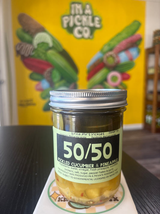 Erica Mo’s Pickles - 50/50 cucumbers  & Pineapple