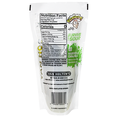 Van Holten's Warheads Extreme Sour Pickle-In-A-Pouch,