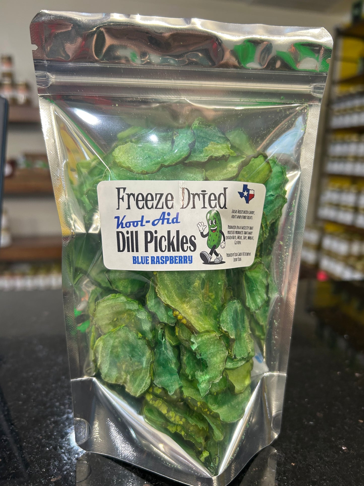 Freeze Dried Blue Raspberry Kool-Aid Dill Pickles