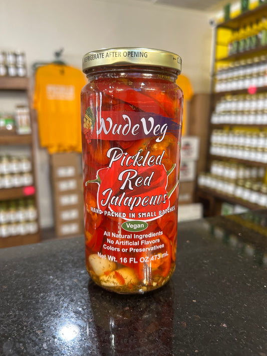 Nude Veg Pickled Red Jalapenos
