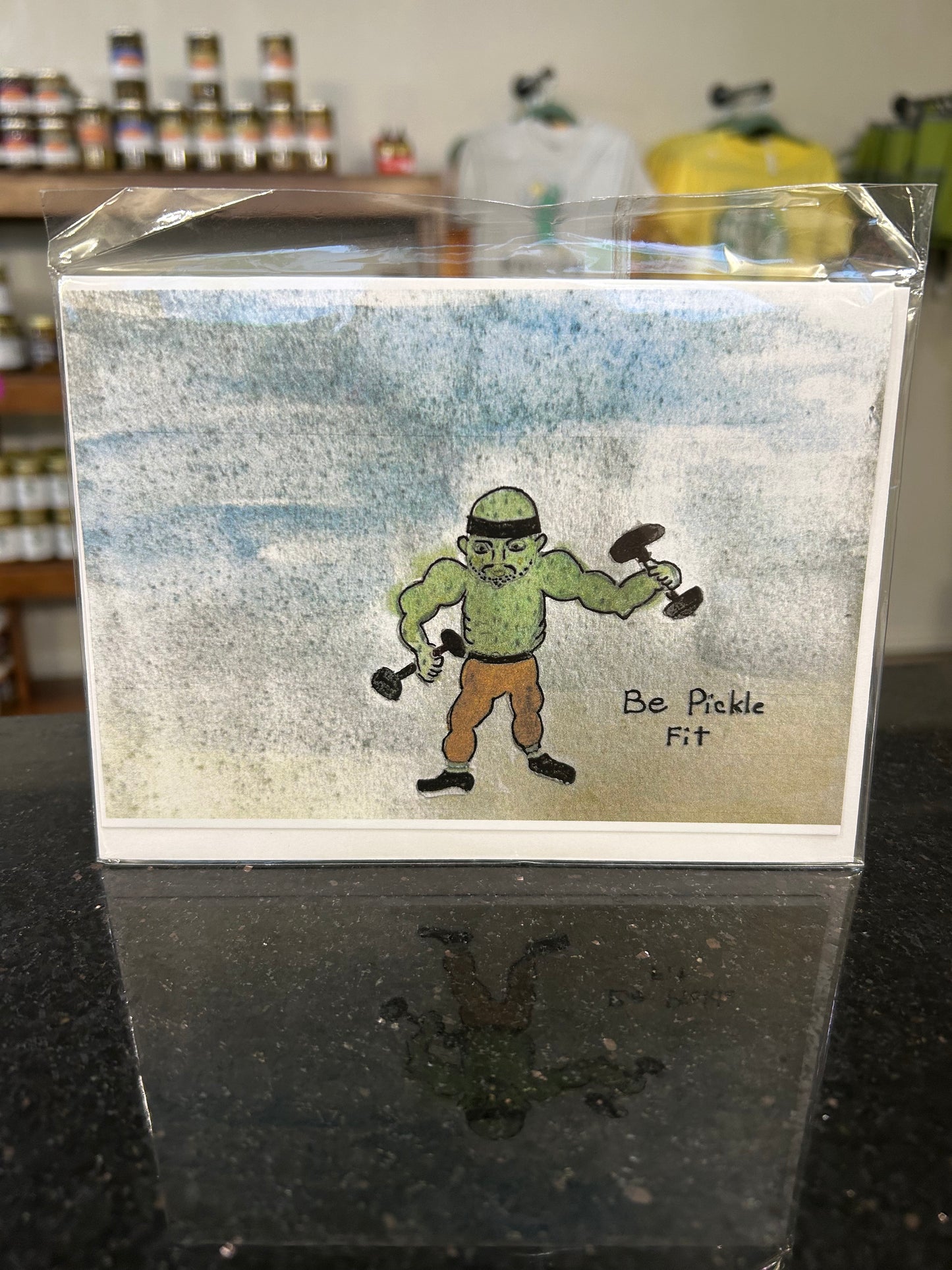Watercolor Pickle Themed Cards