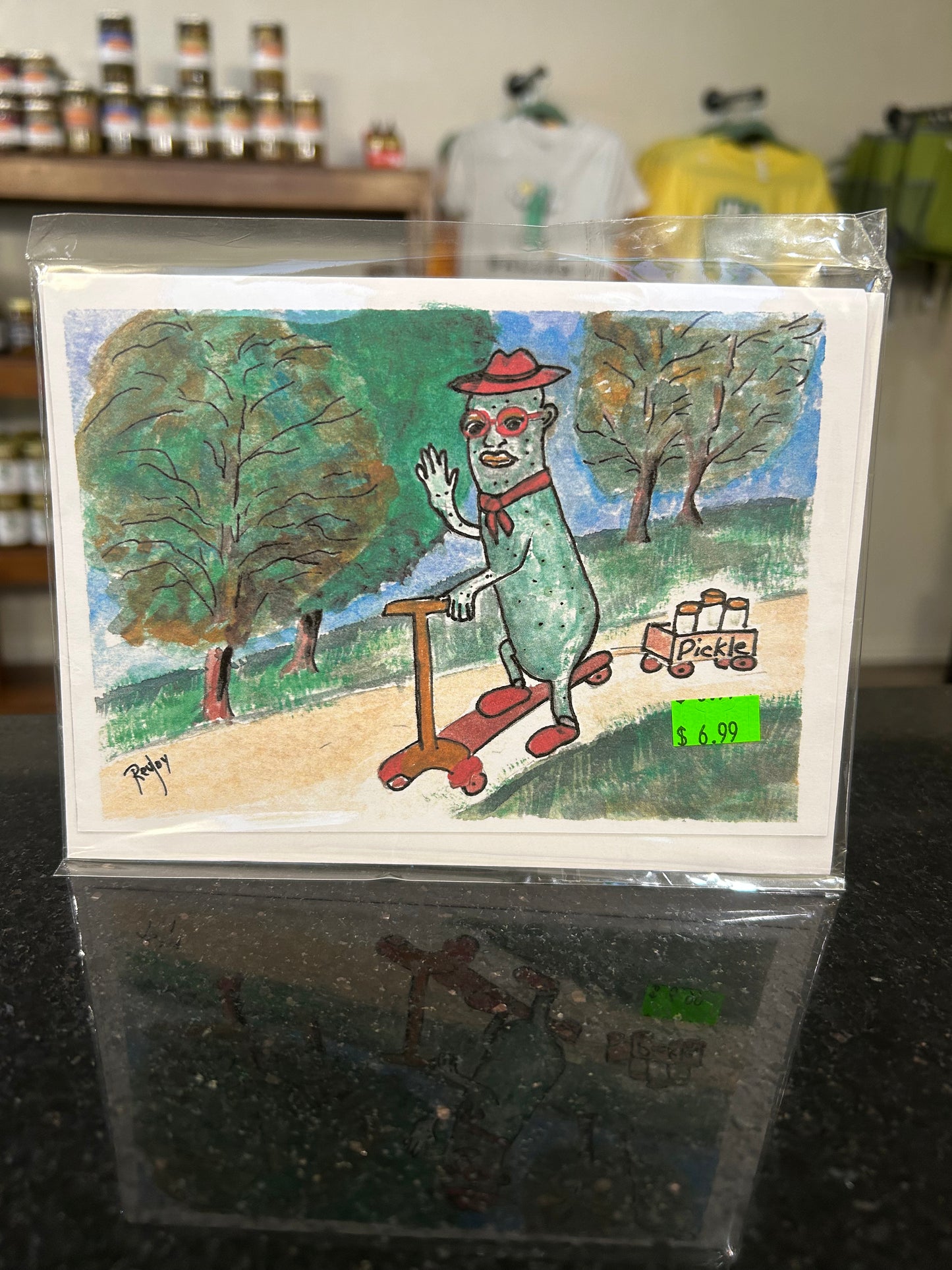 Watercolor Pickle Themed Cards