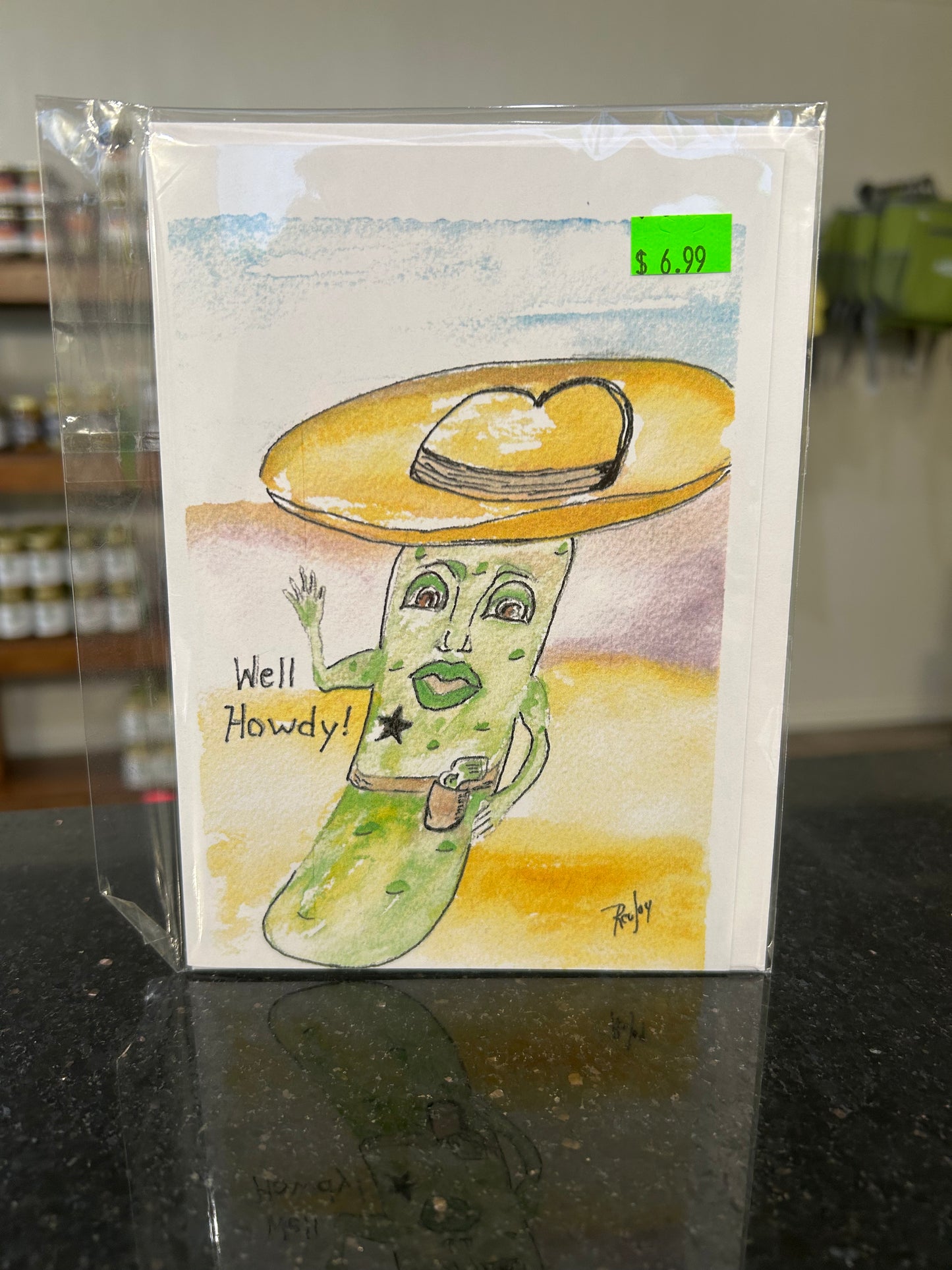 Watercolor Pickle Themed Cards