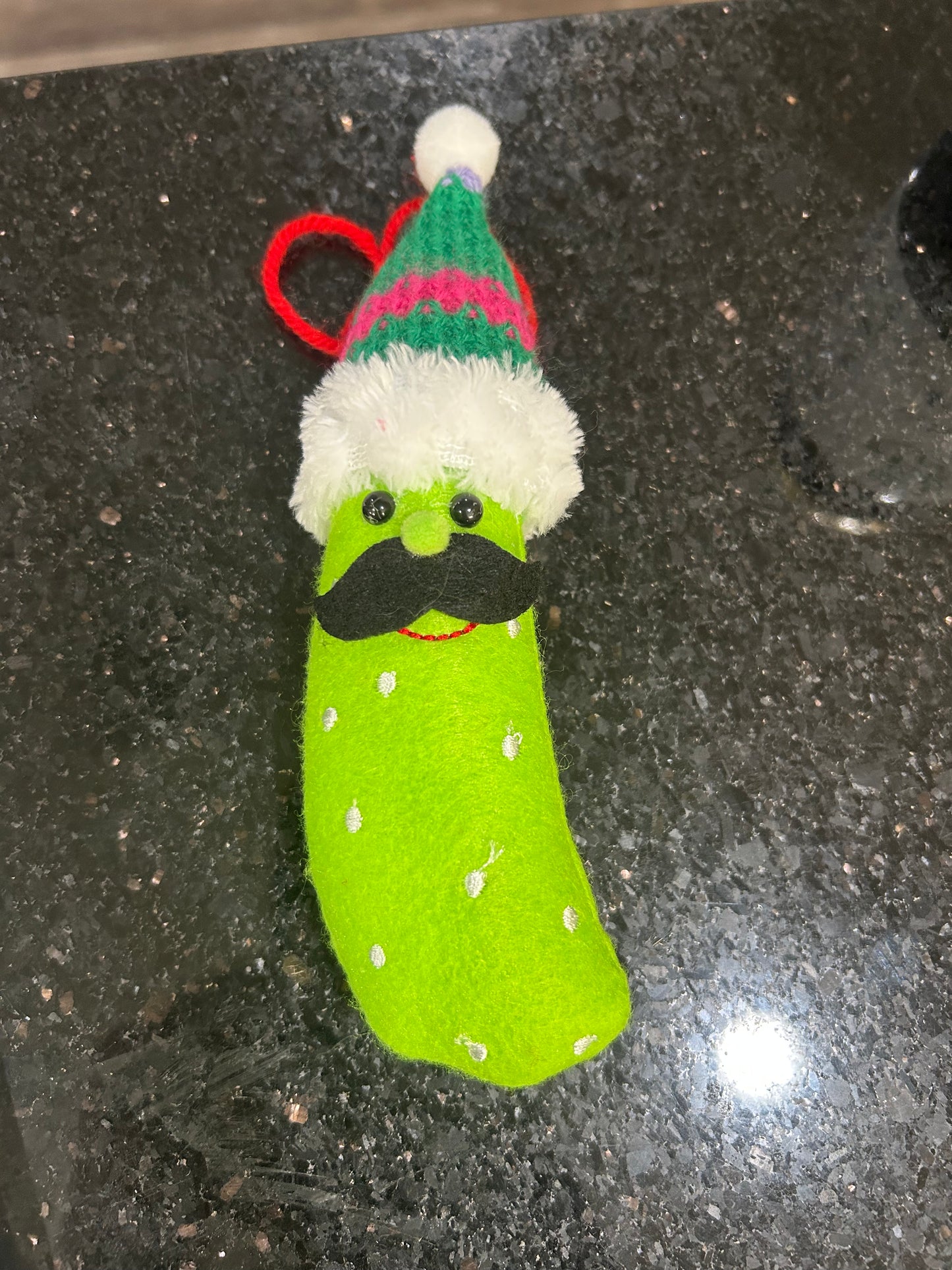Plush Christmas Pickle With Hat Ornament