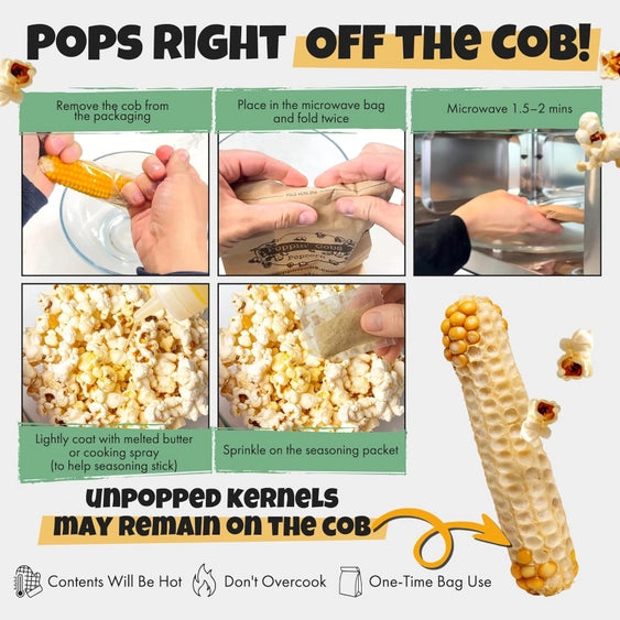 Popcorn On the Cob with Dill Pickle Seasoning