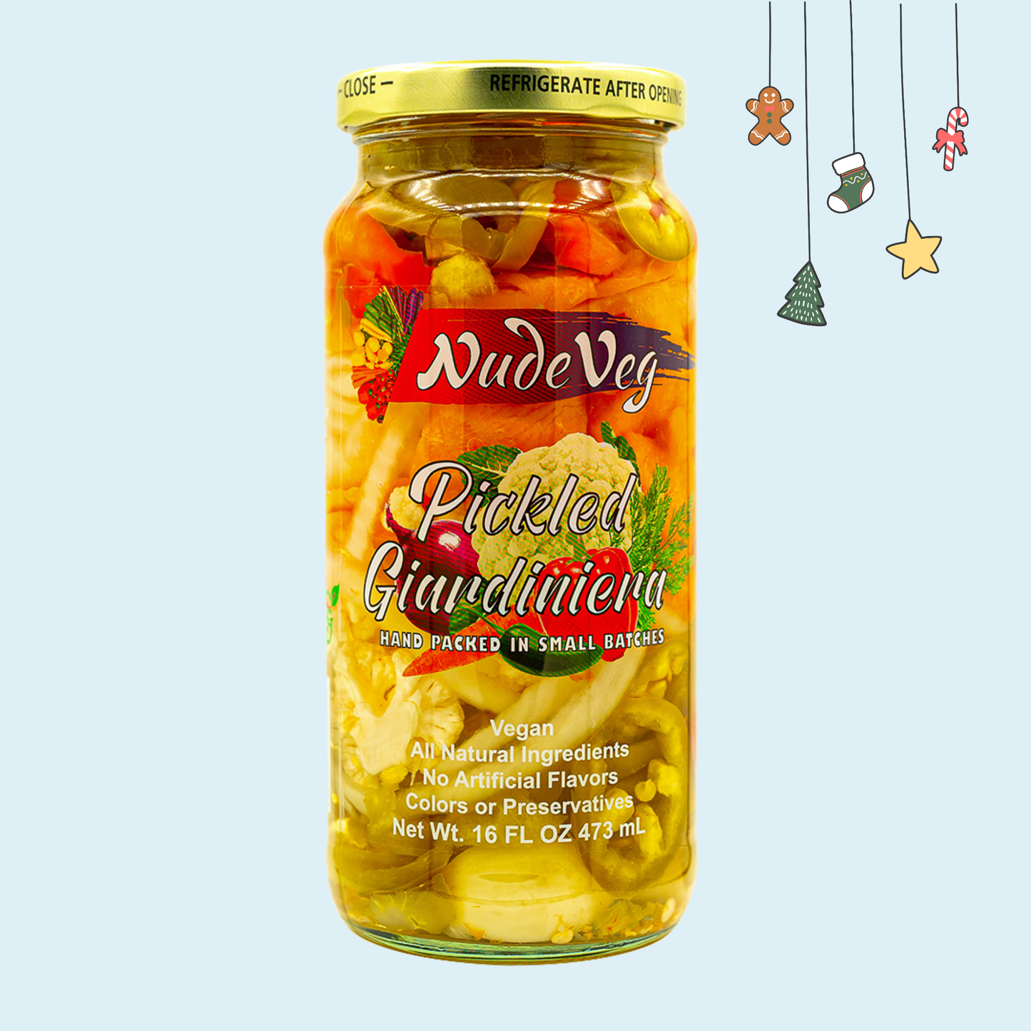 Pickled Giardiniera | Farm Fresh Mixed Vegetables | 16oz