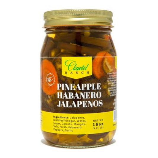 Clawtel Ranch Pineapple Habanero Jalapenos  16oz Jar