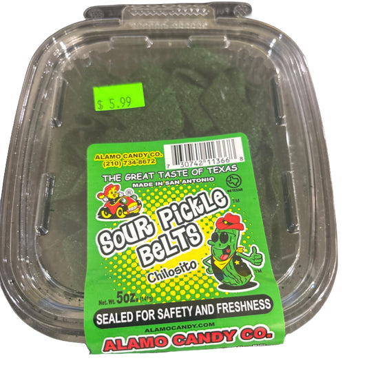 Alamo Candy Sour Pickle Belts Chilosito