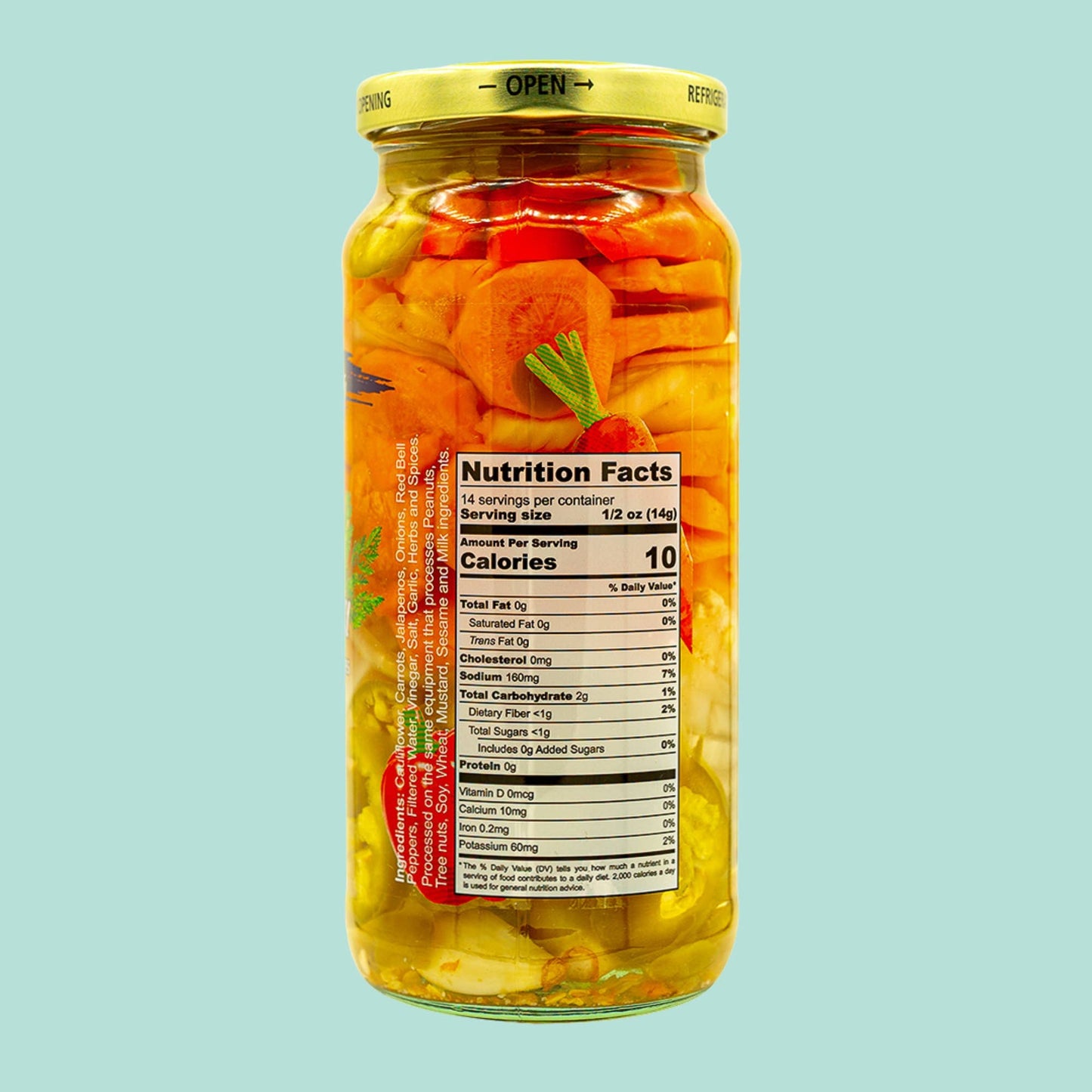 Pickled Giardiniera | Farm Fresh Mixed Vegetables | 16oz