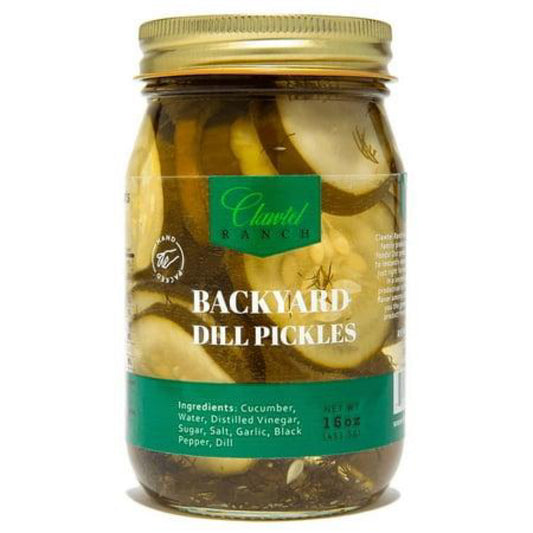 Clawtel Ranch Backyard Dill Pickles 16oz Jar