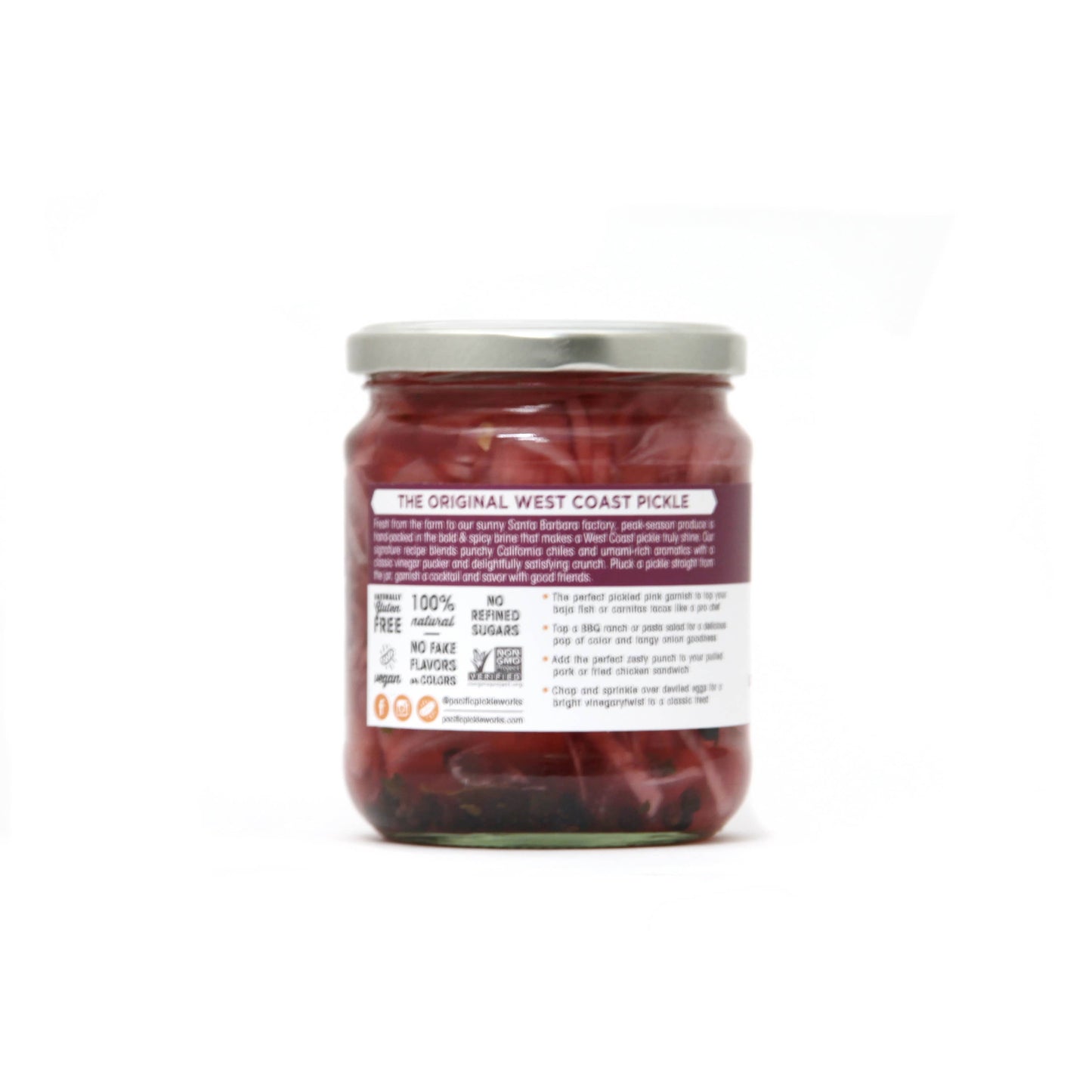 Pickled in Pink - Sliced Red Onion with Jalapeño & Habanero